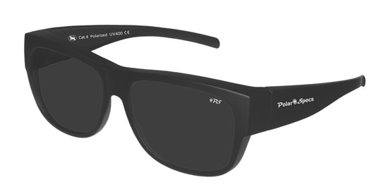 Polar Specs® Overzet Zonnebril PS5096 – Mat Zwart – Polariserend Zwart EXTRA DONKER Cat.4 – Large – Unisex