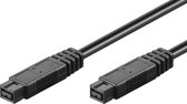 FireWire 800 kabel met 9-pins - 9-pins connectoren / zwart - 5 meter