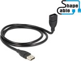 USB Verl. Delock A - A St/Bu 1.00m ShapeCable zw