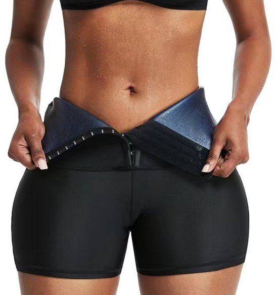 Short de sudation effet Sauna - Taille S/M - Corset de sudation effet sauna - Taille gainante - Ceinture de sudation - Pantalon de sudation - Short de Fitness - Ceinture abdominale - Perdre du poids rapidement