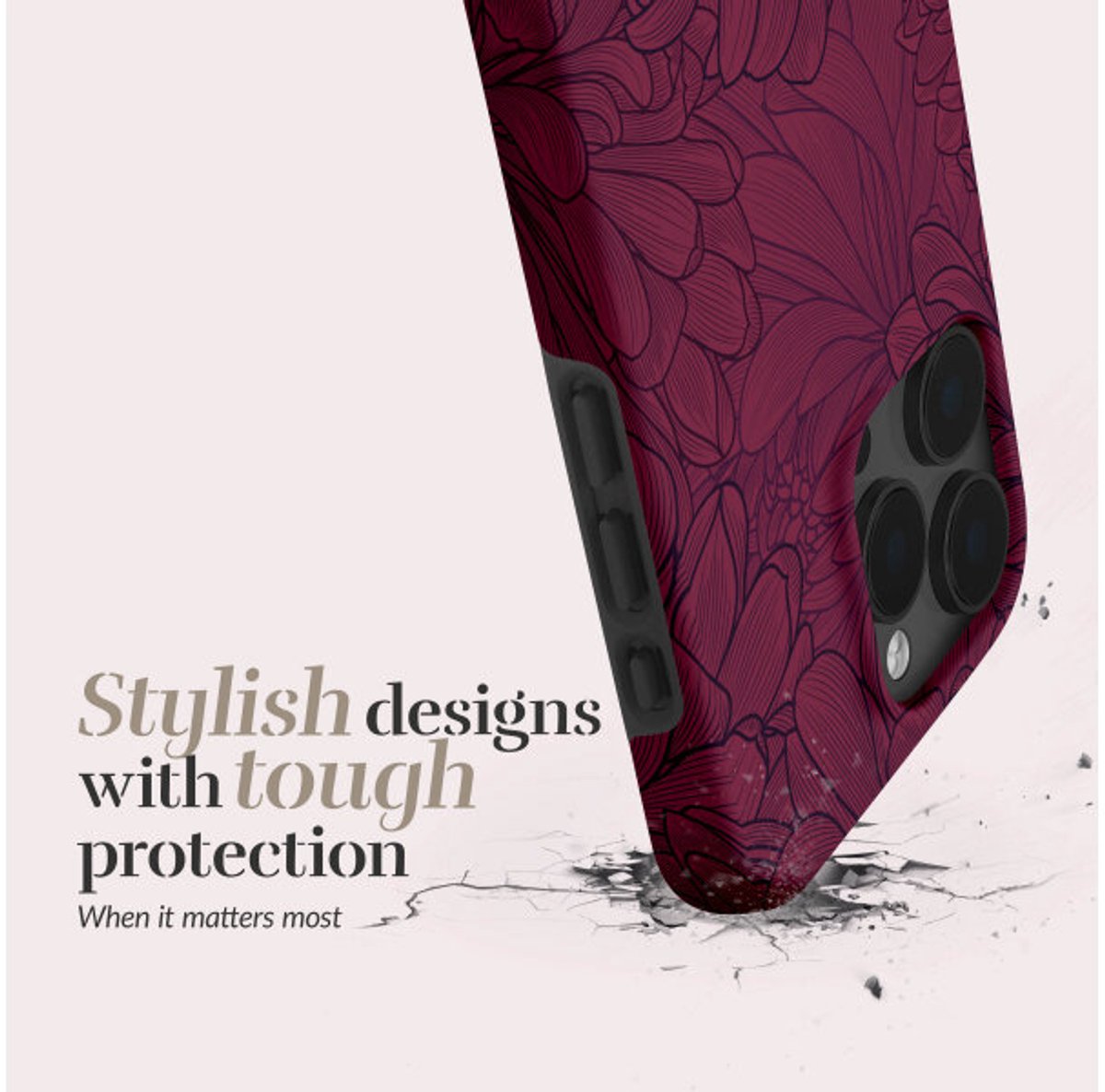Mio by Mobilize Hoesje geschikt voor Apple iPhone 16 Pro Max MagSafe Telefoonhoesje Hardcase | Mio by Mobilize Backcover | Geschikt voor MagSafe | Geschikt voor Draadloos Opladen met Magnetische Ring | Geschikt voor MagSafe Case - Berry Blooms | Rood — cadeau in Cadeau-ideeën - foto 4