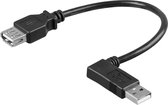 Goobay USB naar USB adapter / haaks naar links - USB2.0 - tot 2A / zwart - 0,45 meter
