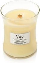 Woodwick Hourglass Medium Geurkaars - Lemongrass & Lily