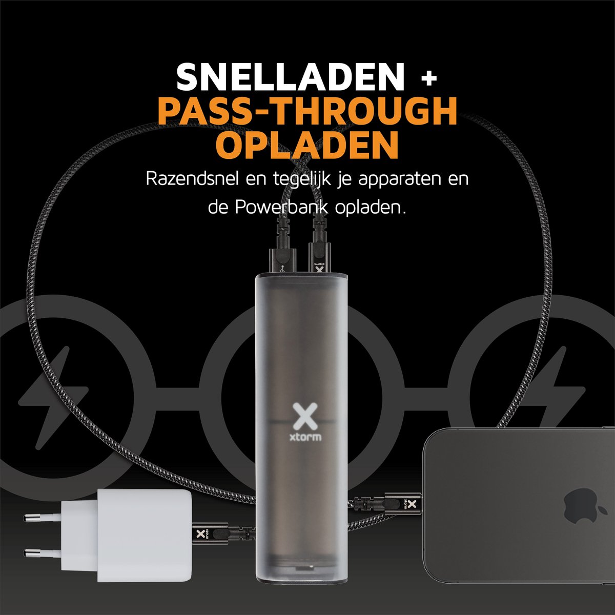 Xtorm CyberCell Powerbank 100W 24000mAh Transparant - afbeelding 3