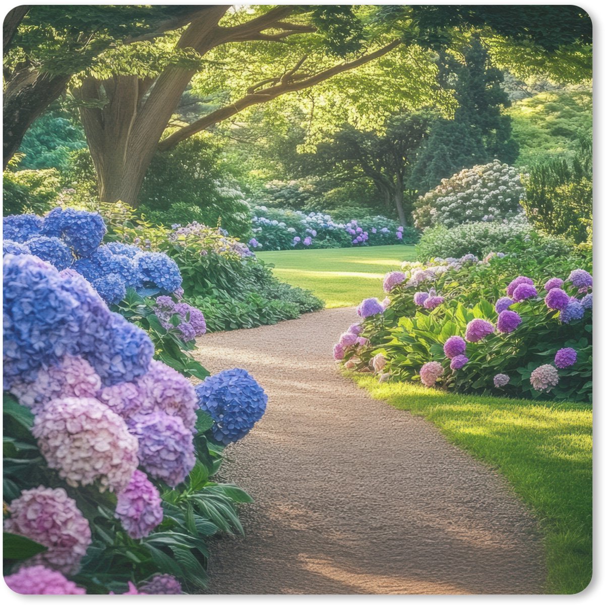Muismat 30x30 cm - Mousepad Hortensia- Park - Pad - Muismatten