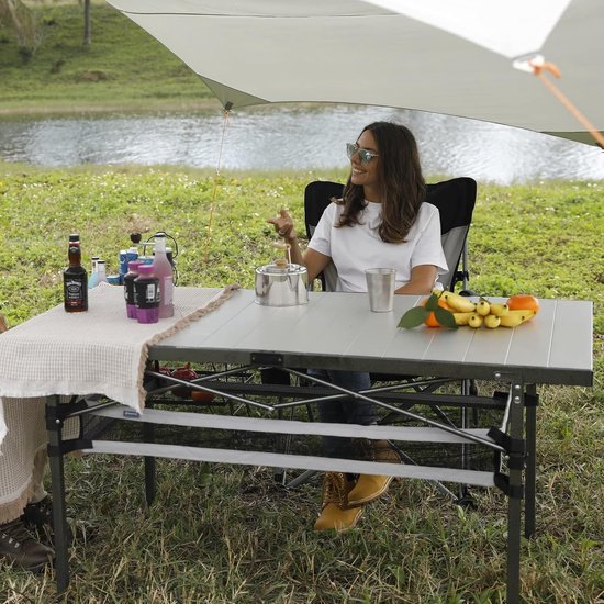 Aluminium oprolbare klaptafel voor camping en tuin - geschikt voor 4-6 personen tot 80 kg Vouwtafel van Lumos Aptuit — afbeelding 3