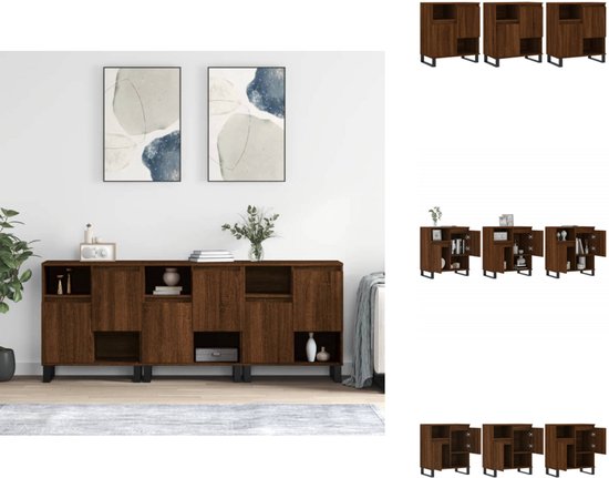 VidaXL Dressoir 100x35x76 cm bewerkt hout bruin eikenkleur