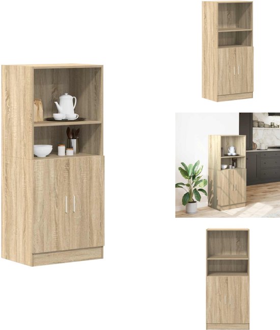 Keukenkast 57x41,5x131,5 cm bewerkt hout wit kopen