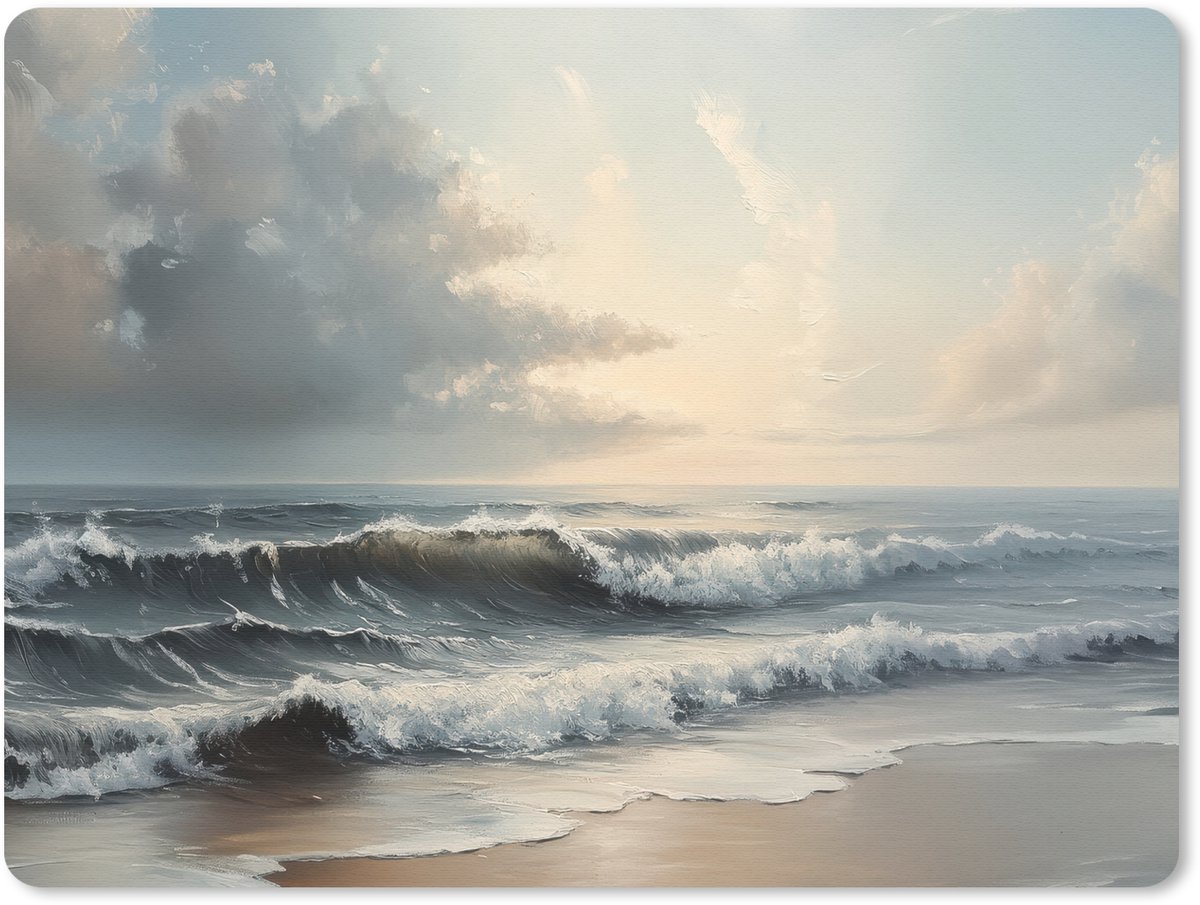 Muismat 23x19 cm - Mousepad Strand - Zee - Zonsondergang - Muismatten