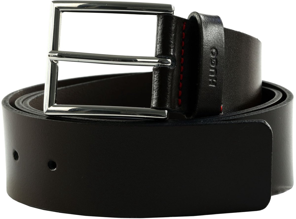 HUGO Leren Riem Giaspo Sz40 Belt W95 Dark Brown Donkerbruin