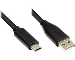 USB-C naar USB-A kabel - USB2.0 - tot 2A / zwart - 5 meter