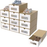 STRBOXONG Kartonnen schoenendozen met deksel, 32x22x12 cm, multifunctionele opbergdoos voor thuiskantoor organisatie containers, opvouwbaar kartonnen doos, cadeau pakket (5 stuks