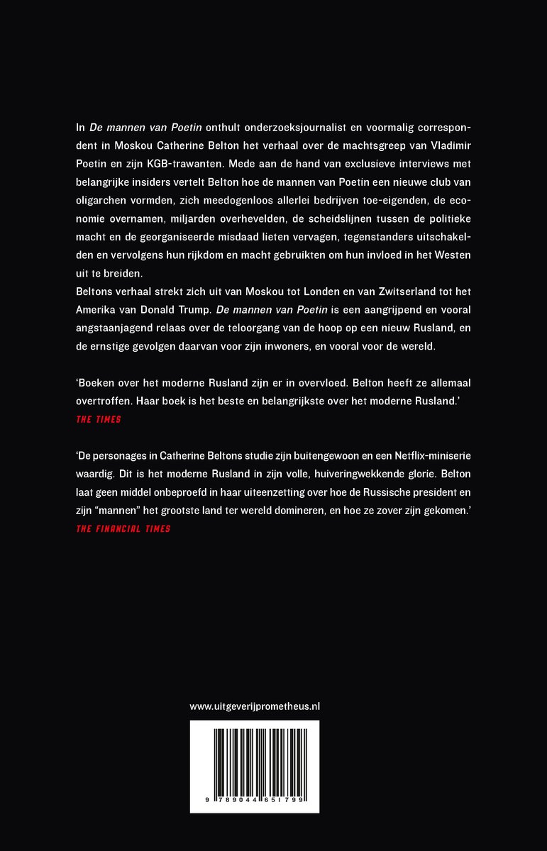 De mannen van Poetin - back cover