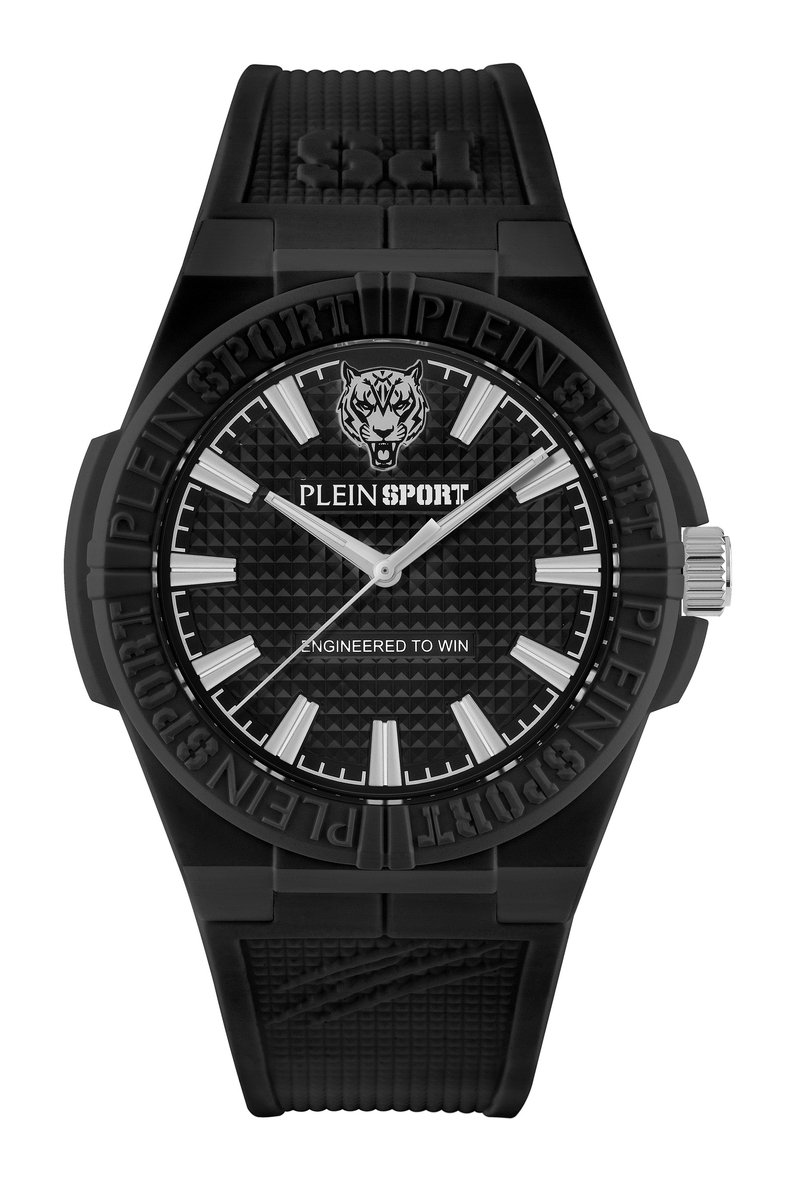 Plein Sport Laserstrike Quartz Analoog Horloge Zwart Case: 100% Stainless Steel | Armband: 100% Silicone 42 PSFGA0125, PSFGA0225