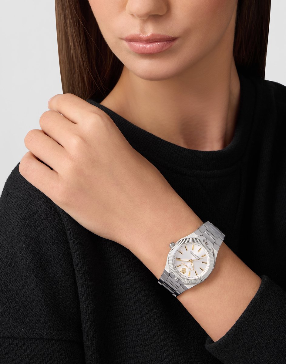 Plein Sport Metronaut 36 Mm Quartz Analoog Horloge Zilveren Toon Case: 100% Stainless Steel | Armband: 100% Stainless Steel 36 PSDGA0325, PSDGA0525, PSDGA0625