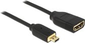 DeLOCK Micro HDMI - HDMI adapter - versie 2.0 (4K 60Hz) / zwart - 0,20 meter