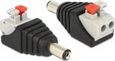 DC voeding klem-connector (m) 2,1mm x 5,5mm