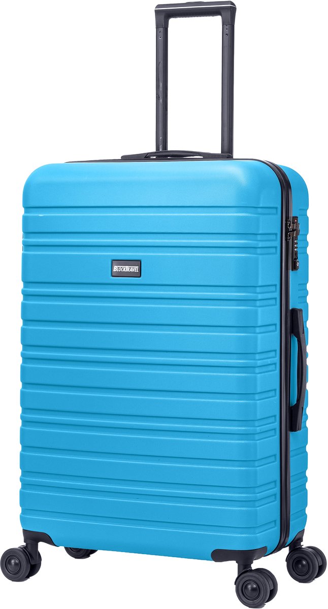 BlockTravel® Reiskoffer Groot 95 Liter - Grote Koffer met Wielen - Reiskoffer met Wielen - Ruimbagage Koffer XL - TSA-slot - 4 Spinner Wielen - Lichtgewicht Valies - Blauw