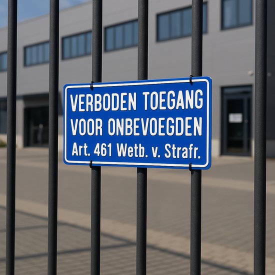 Toegang Verboden toegang voor onbevoegden Art. 461 - Aluminium Geperst - Bord ...