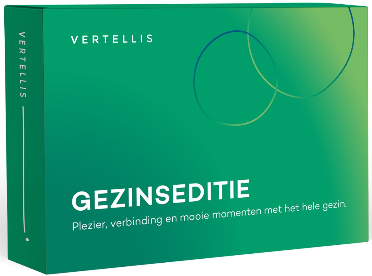 Vertellis Gezinseditie - Vragenspel voor het Gezin - Familiespel en Gezelschapsspel met Kinderen - Gesprekskaarten voor aan Tafel - Cadeau voor het Hele Gezin