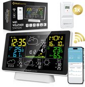 Bol.com MostEssential Weerstation Wifi Edition - Draadloos Weerstation met Buitensensor - Hygrometer - Binnen en Buiten - 150 Me... aanbieding