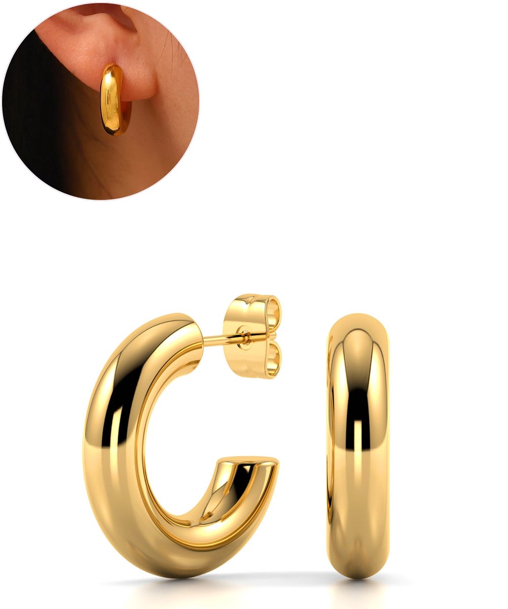 Semyco Oorbellen Dames – Goudkleurige Oorringen – 20 mm (Groot) – Waterproof – Giftbox – Stellar