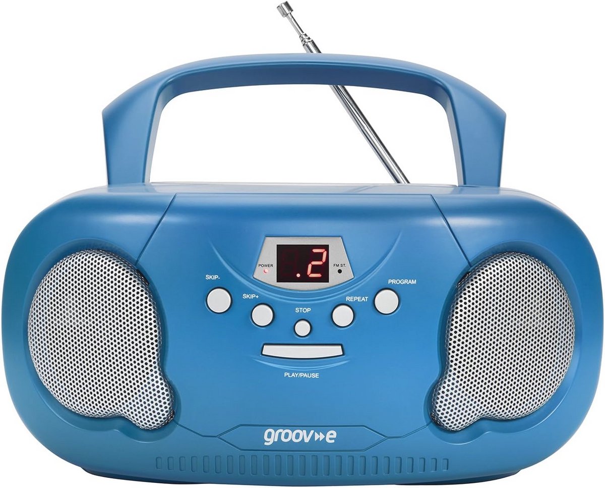Draagbare Boombox CD-speler met Radio - Compact en Kleur Blauw