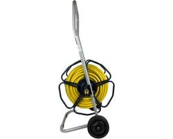 Deltaline | Robuuste Slangenhaspel met 50m Alfaflex 1/2" Tuinslang – Slangwagen voor Tuin en Oprit – Inclusief Messing Klikkoppelingen – Weerbestendig – Makkelijk Verplaatsbaar – Ideaal voor Groot Bereik