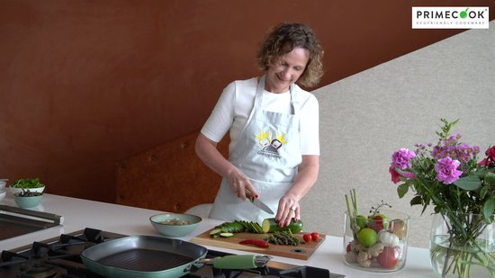 Primecook - ronde grillpan met deksel - Ø 30 cm - PFAS-vrij - slijtvaste EcoShield anti-aanbakcoating - geschikt voor inductie, oven en gas