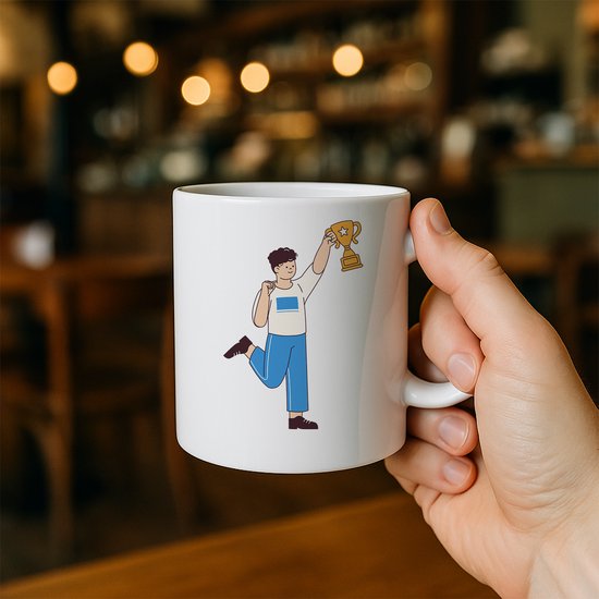 Tasse de célébration du trophée du vainqueur – Tasse à café motivante