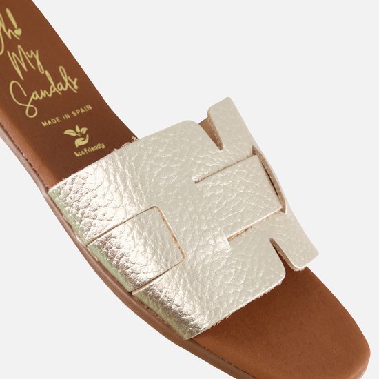 Oh My Sandals Slippers goud Leer - Maat 36