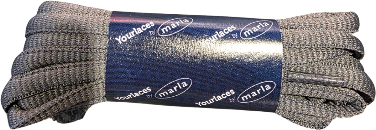 Marla Schoenveters voor Sportschoenen - Tennisschoen Veters - Padelschoen Veters - 130cm - Sportveters Ovaal - Grijs