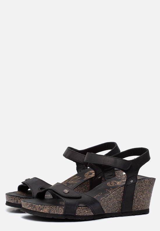 Panama Jack Julia Sandalen - Met Sleehak - Dames - Zwart - Maat 39