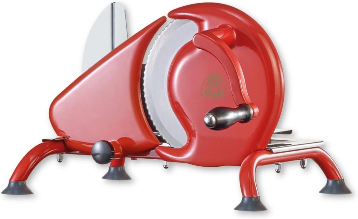 Handmatige allessnijder in elegant rood - Perfect voor brood, kaas en groenten
