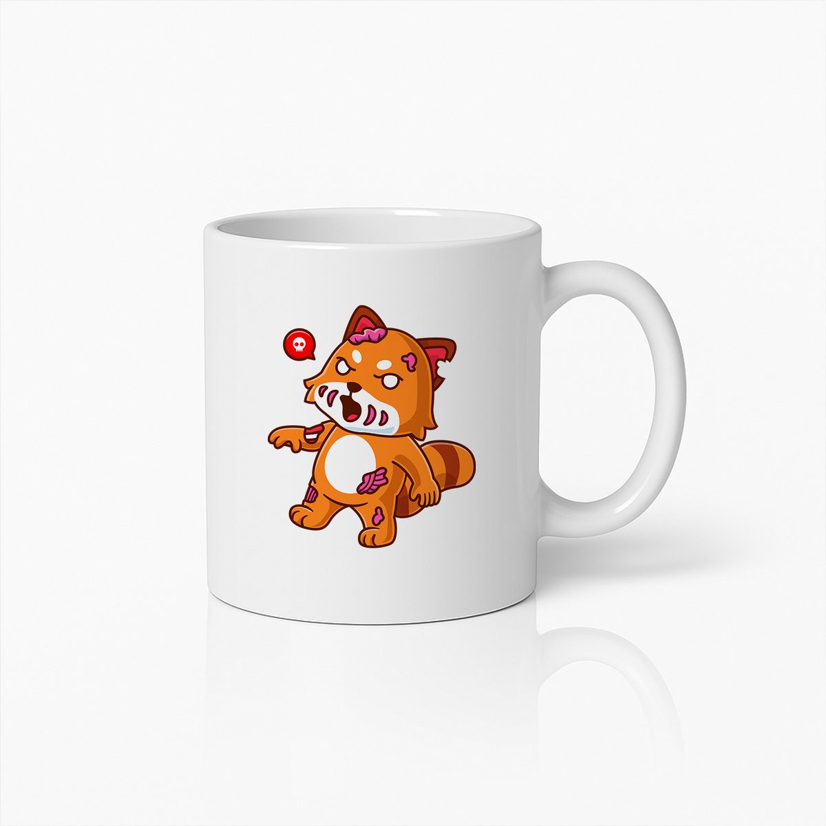 Zombie Rode Panda Mok – Grappige Enge Cartoon Dieren Koffiekop