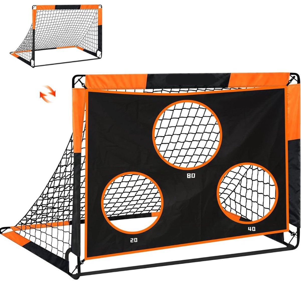 CRLYN® Rebounder Voetbal - Voetbaldoel - Bouncer Spullen - Zwart en Oranje