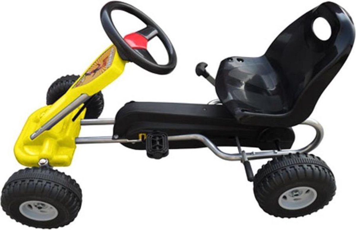 vidaXL Skelter met pedalen geel — afbeelding 2