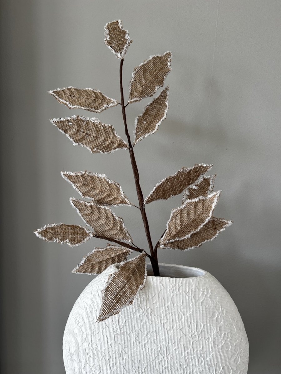 Branch with leaves jute 76x15x3cm