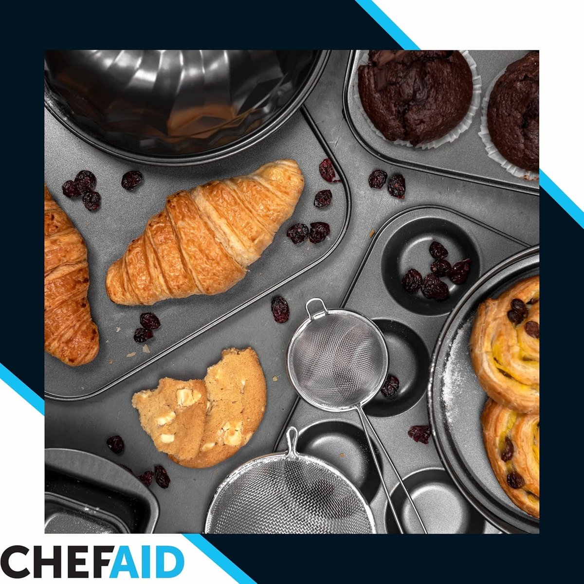 Chef Aid Springvorm 22,6 cm - Ronde Taartvorm met Losse Bodem - Antiaanbaklaag - Bakvorm - PFAS-vrij – foto 4