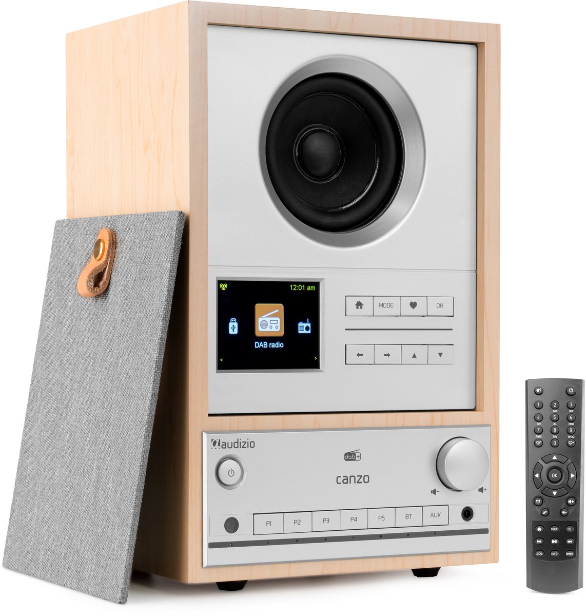 Internetradio - Audizio Canzo - FM & DAB radio - Bluetooth - Afneembaar frontpaneel - Lichtbruin - 40W