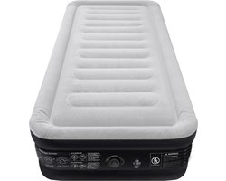 Luchtbed voor 1 persoon, zelfopblazend, opblaasbaar matras, logeerbed met elektrische ingebouwde pomp en tas, voor camping/thuisgebruik, 187 x 90 x 46 cm