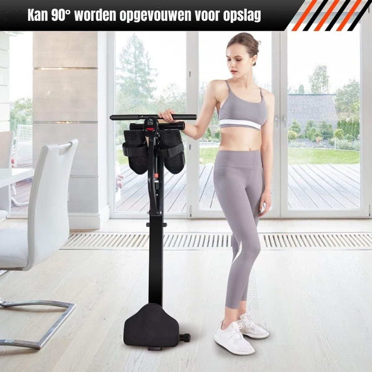 Afbeelding 3 van DD® Roeitrainers - Hometrainers - Roeimachine - 130x21x65cm - Zwart