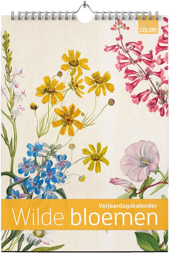 Verjaardagskalender Wilde bloemen - Wandkalender A4 staand - Verjaardagskalender volwassenen