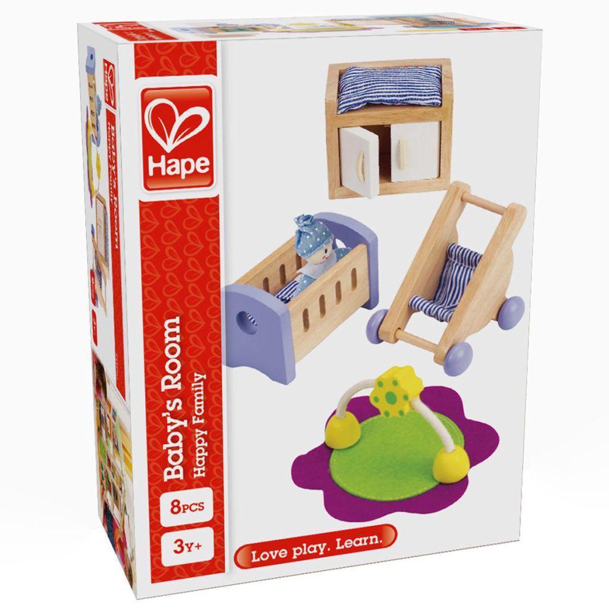 Hape Babykamer Poppenhuis Meubels - Houten Speelkamer met 8 Onderdelen, vanaf 3 Jaar — afbeelding 9