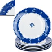 MamboCat Lotta Set van 6 platte borden, witte porseleinen eetborden voor 6 personen, grote borden voor hoofdmaaltijden, voor het grillen enz. I chique servies voor ontbijt, lunch, koffie en avondbrood