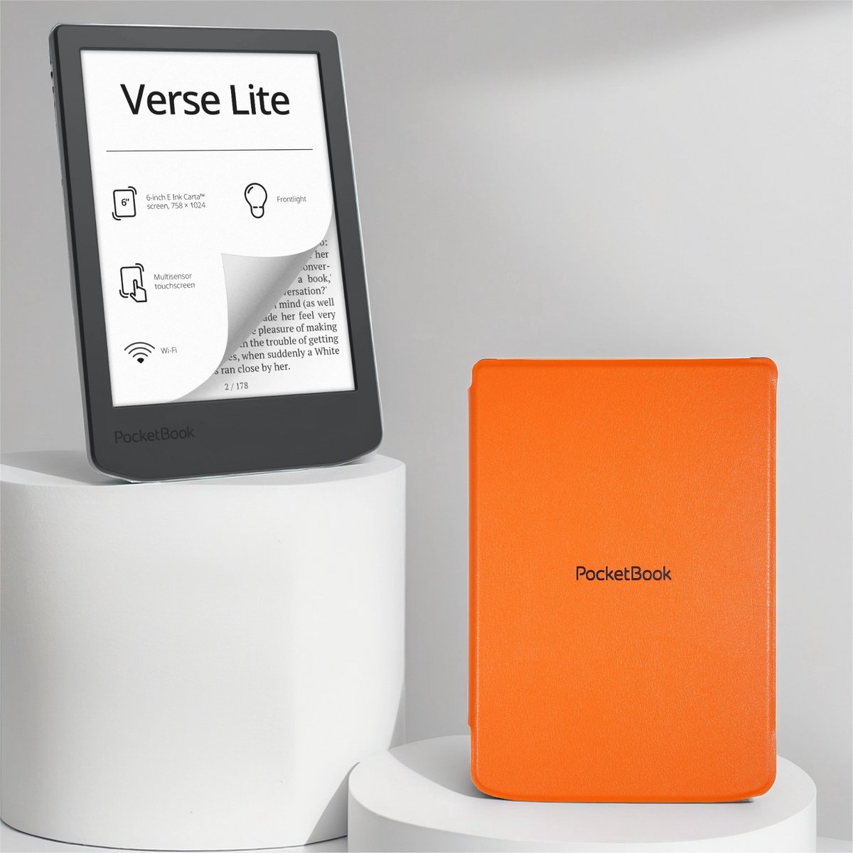 PocketBook Verse Lite + Oranje PocketBook hoesje