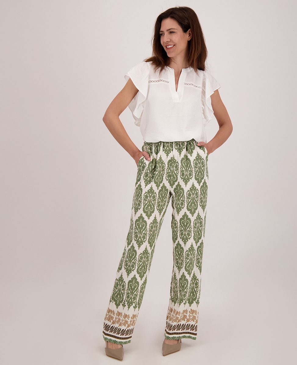 Je m'appelle Dames Broek Straight fit - Groen - Maat S