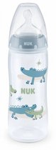 NUK Serenity+ | Bouteille | crocodile bleu 360 ml | 360 ml | taille de tétine : M | 6-18 mois