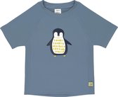 Lässig -  UV-zwemshirt korte mouwen kinderen - pinguïn - blauw - maat 56-68cm