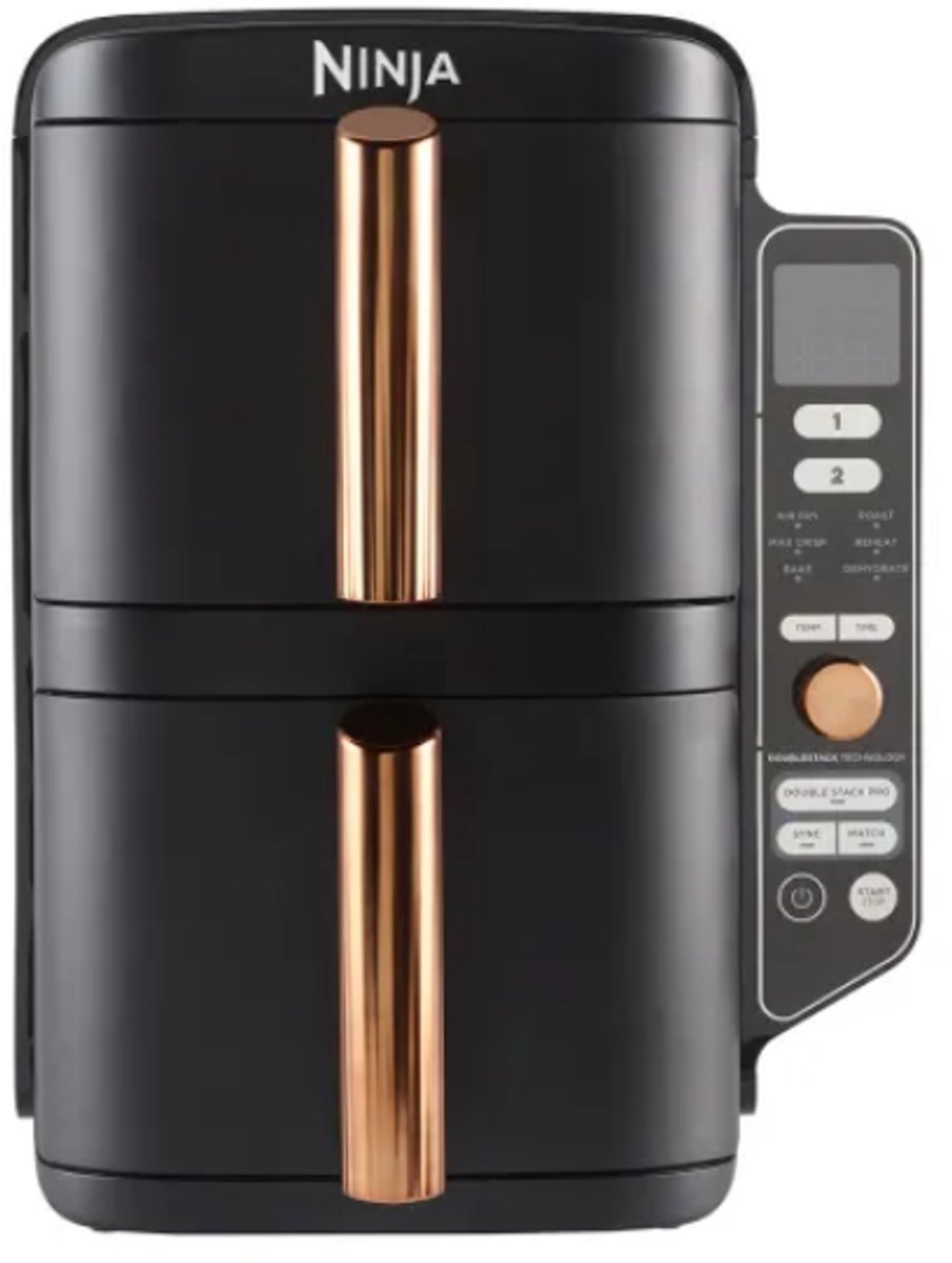 Ninja Deluxe Zwart & Koper Double Stack XL 2-Tier Airfryer - Ninja - €249,95